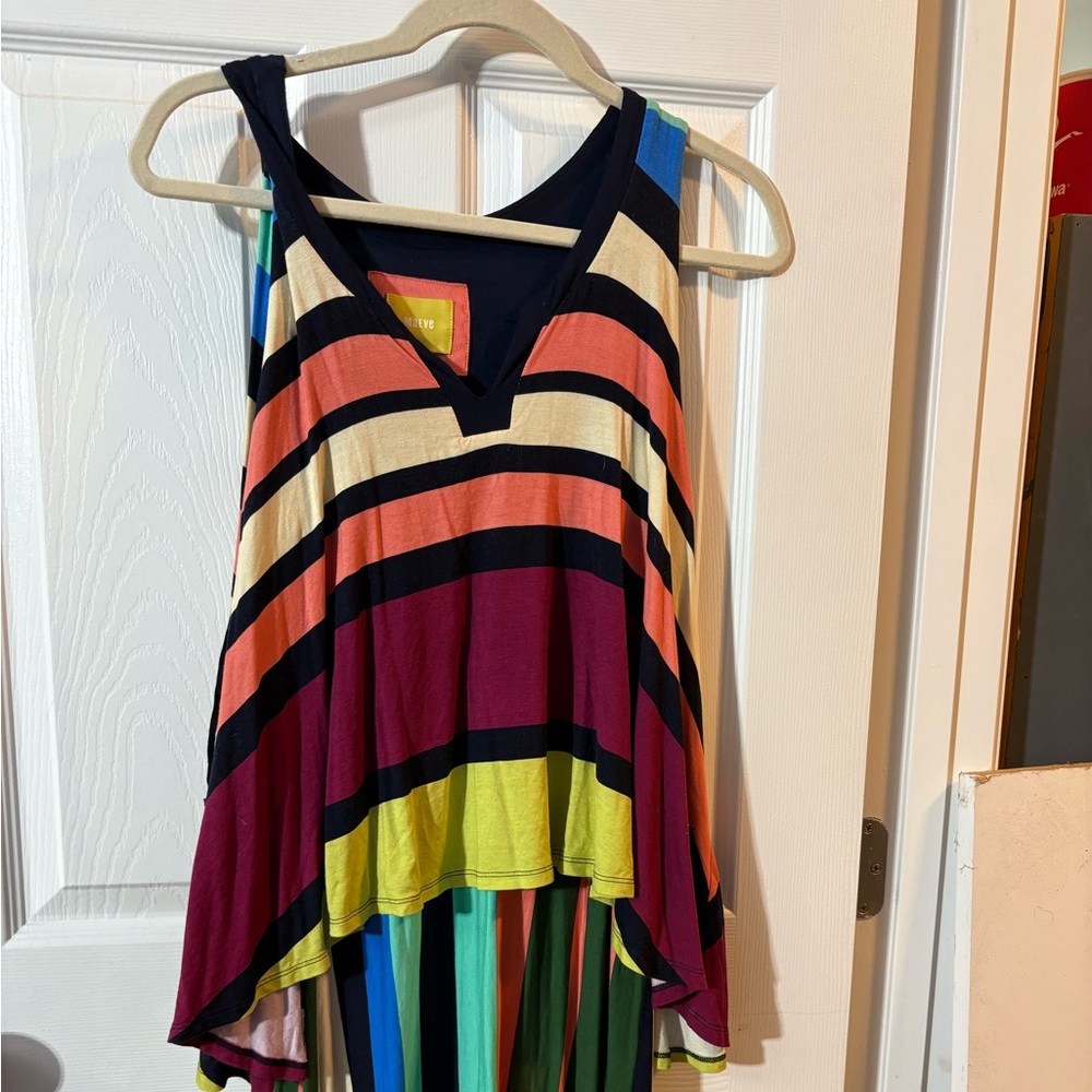 Maeve Striped V-Neck Top